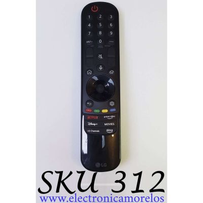 CONTROL REMOTO PARA SMART TV LG MAGIC, CON COMANDO DE VOZ / AKB76043105 / MR23GA / LGLGMR22-23693 / R-C-LGE-MR53GN / HR-C002 / MODELOS 43NANO77SRA / 50NANO77SRA / 50QNED80SRA / 50UR8750PSA / 55NANO77SRA / 55QNED80SRA / MAS MODELOS EN DESCRIPCION...